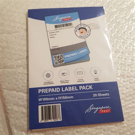 SingPost Prepaid Label x 20 sheets + FREE Bubble Envelopes, Hobbies ...