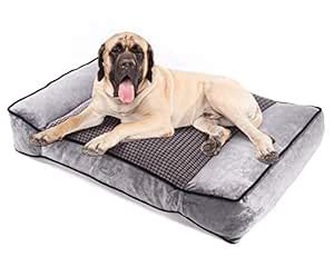 Pecute Dog Bed, Warm Plush & Cool Silk Double-Sided Pet Bed Four ...