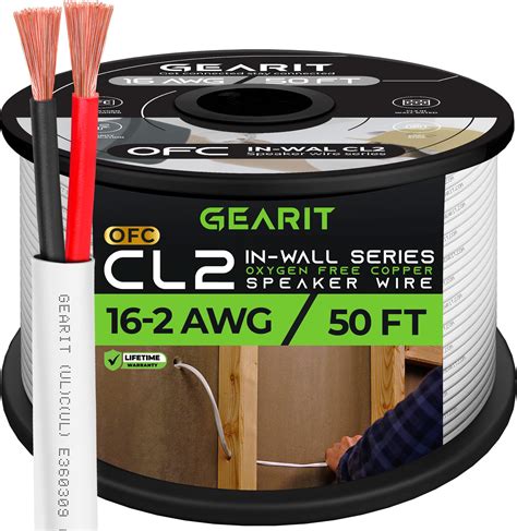 Amazon.com: Amazon Basics 16-Gauge Speaker Wire Cable, 50 Feet & 16 ...