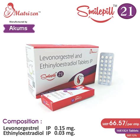 Ethinyl Estradiol (0.03mg) + Levonorgestrel (0.15mg) – Smilepill 21 Tablet