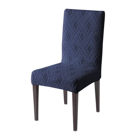 HOKIPO Chair Cover Set of 1, 190 GSM Jacquard, Blue (AR-4792-D10 ...