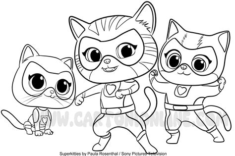 Fun Super Kitties Coloring Pages - Free to Print!