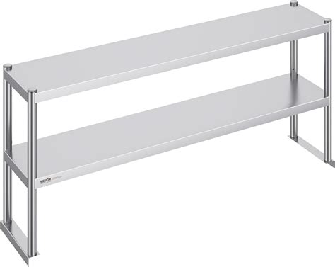 Amazon.com: VEVOR Stainless Steel Overshelf, 12 x 60 Inch Double Deck ...