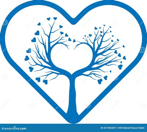 Heart Vector Icon, Love Icon, Love Tree Blue Vector Icon Stock Vector - Illustration of seeking ...