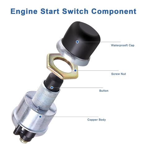 Engine Start Push Button Momentary Start Switch 12V / 24V Weatherproof ...