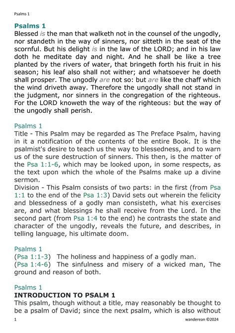 Psalms 1 - Collection of Biblical Commentaries | PDF | Christianity ...