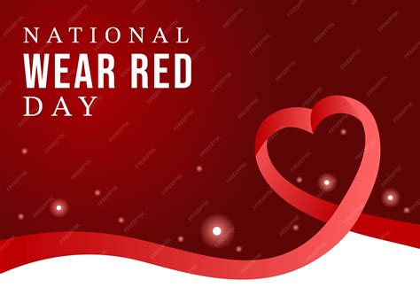 Premium Vector | National wear red day on february 7th template hand ...