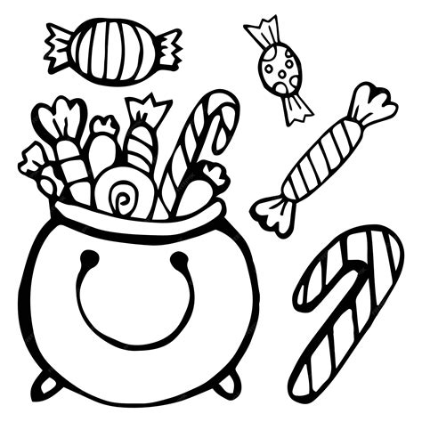 Halloween Candy Clipart Black And White