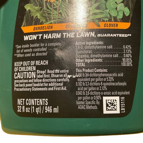 Ortho Lawn Grass Weed Clear Killer Concentrate 32 oz Lot of 2 64 Ounce ...