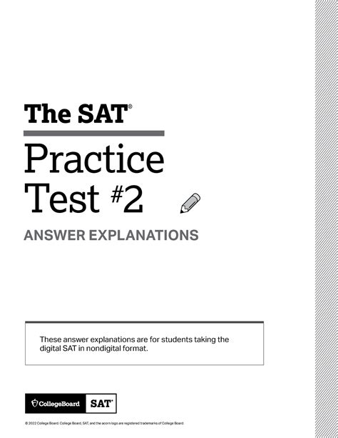 Sat practice test 2 answers digital - The SAT ####### ® Practice Test 2 ...