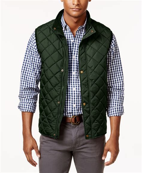 Club Room Men's Big and Tall Zip and Snap Quilted Vest, Only at Macy's ...