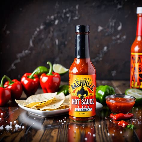 Vibrant Collection of Nashville Hot Sauces with Fresh Ingredients and ...