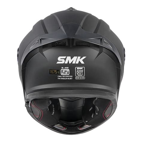 SMK Typhoon S01 Solid MA200- Matt Black – Arihant Helmets