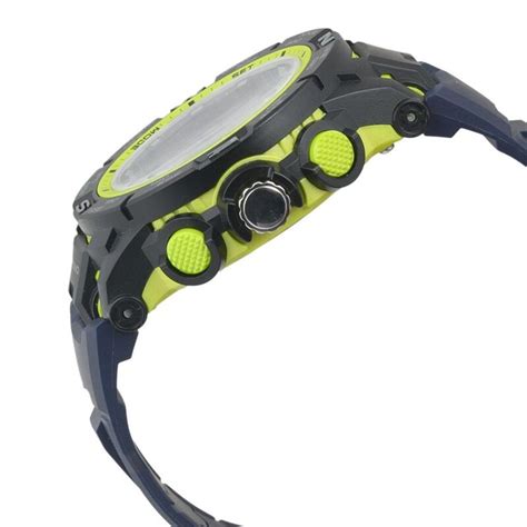 SF Neon Quartz Analog Digital Dial PU Strap Watch for Men