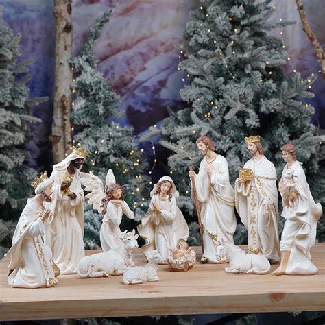 Nativity Set Christmas Indoor 5 inch 11 PCS Scene Statue Figurines ...