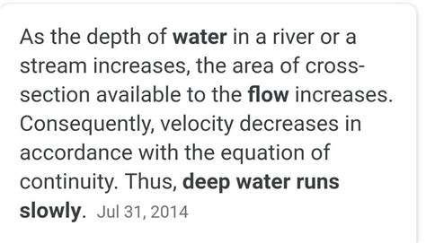 Why does deep water runs slow or slow water runs deep? - Brainly.in
