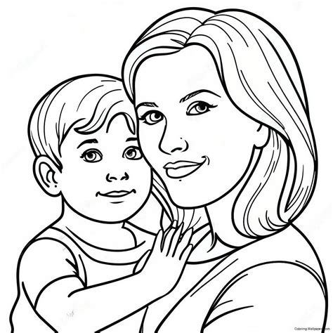 Mom And Son Coloring Page (27714-21886)