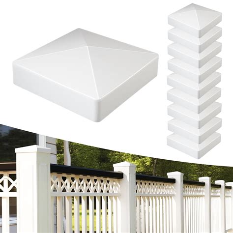 VVLED 10-Pack Fence Post Caps White, 100x100mm Protective Deck Post ...