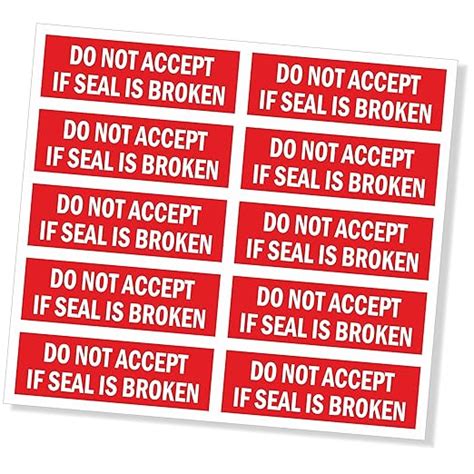 PG Creations 250 Pieces Do Not Accept If Seal is Broken Sealing ...