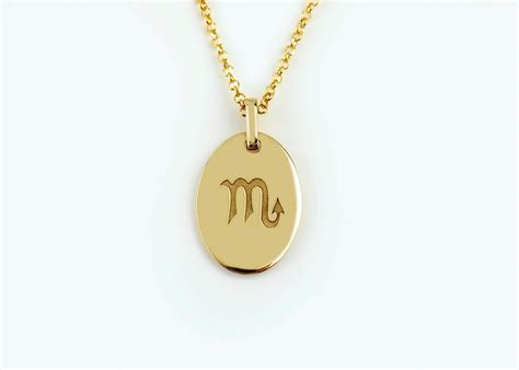 Buy Elegant jewel box Oval zodiac disc necklace for her, Solid gold ...