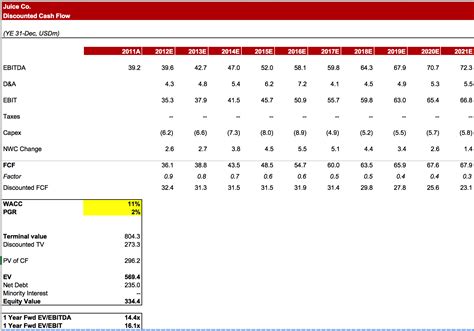 Discounted Cash Flow Excel Template