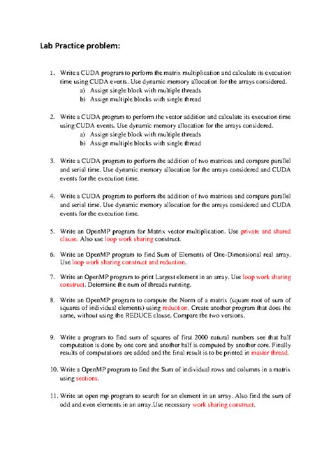 Lab Practice problem - Lab Practice problem: Write a CUDA program to ...