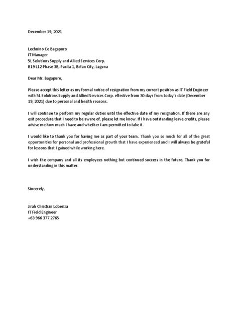 Resignation-Letter Sample | PDF