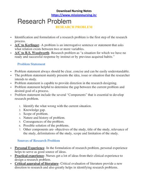Research Problem - Case study - Download Nursing Notes missionnursing ...