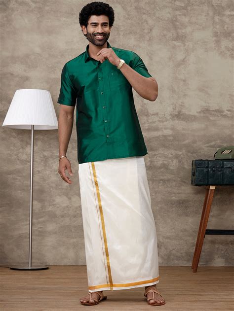 Men Silk Feel Dark Green Colour Shirt SFC06