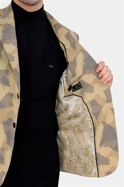 Desert Sand Beige and Sandrift Brown Stripes Premium Cotton Single ...