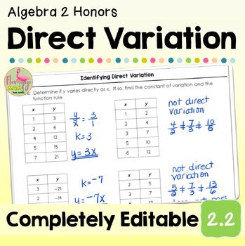Image result for Direct Variation Algebra 2