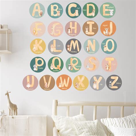Buy Alphabet Wall Decals for Classroom - 5 inch Nursery Alphabet ...