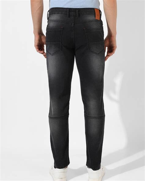 Buy Men's Black Washed Jeans Online at Bewakoof