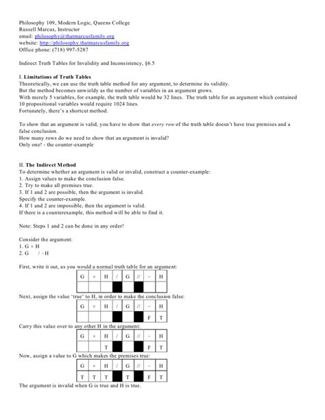 Image result for Indirect Truth Table Method