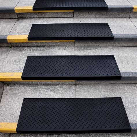 Amazon.com: Spurtar 35" x 10" Rubber Stair Treads, 5Pack Outdoor Rubber ...