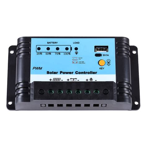 Lensun 10A 12V/24V Auto PWM Solar Charge Regulator Controller with USB ...