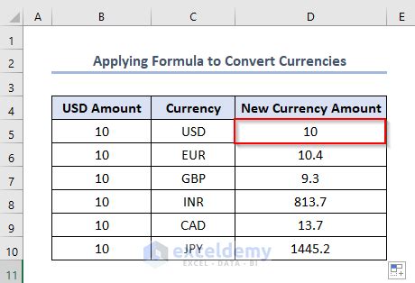 How to Convert USD to Euro in Excel - 3 Methods