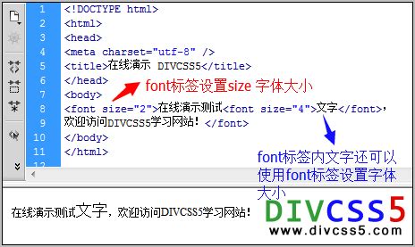 html字体大小 html文字大小 - DIVCSS5
