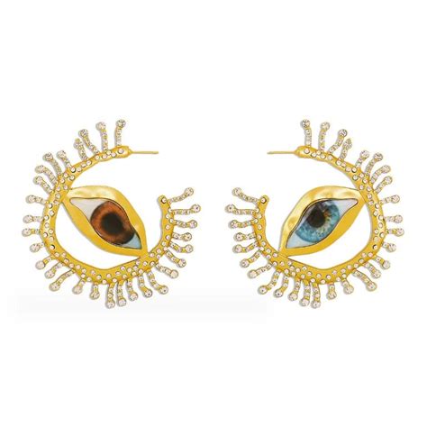 Eyez Studded Hoops| Schiaparelli Dupe Hoops – Pretty Gorgeous Stuff