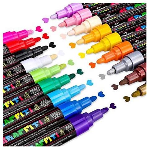 Emooqi Acrylic Paint Pens Set of 18 Colors Paint Markers Pens for ...