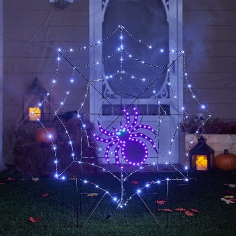 Haunted Living 40-in Freestanding Lighted Spider Web Wall Art ...