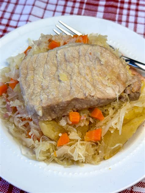 Instant Pot Pork Chops with Sauerkraut - Plowing Through Life