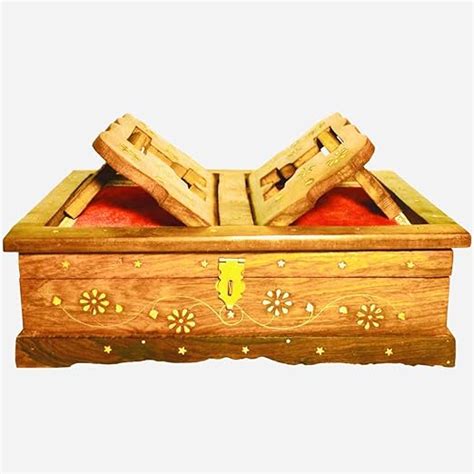 Buy Santarms Brass inlay Holy Box For - geeta stand wooden for reading ...