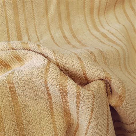 Vintage Retro Upholstery Fabric - Beige Ribbed Stripes