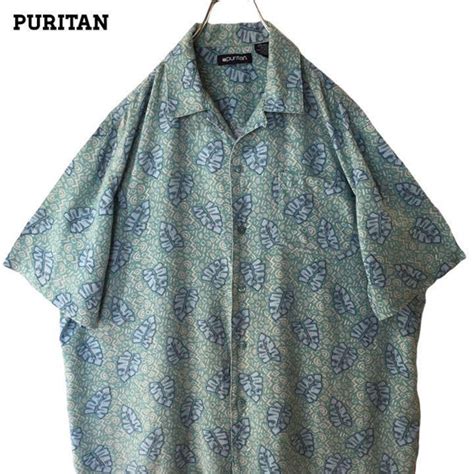【US輸入】PURITAN アロハシャツ レーヨン100% 柄シャツ 総柄 | 古着屋SHUJI