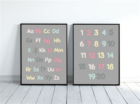 Alphabet and Number Posters, Classroom Poster, ABC Chart, 1-20 Number ...