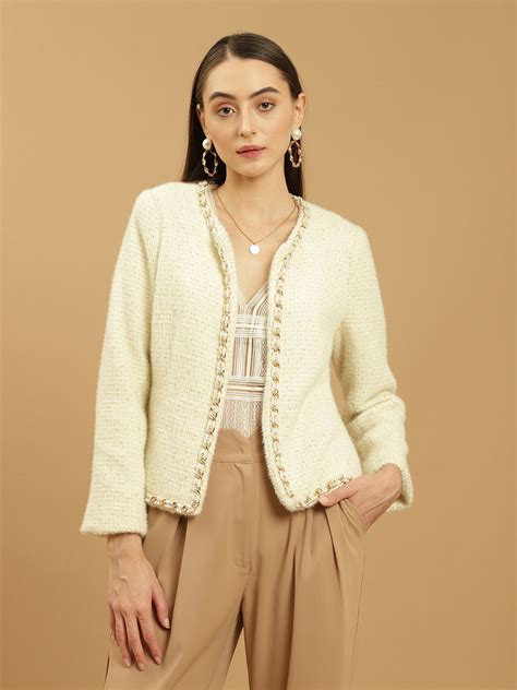 Beatnik Front Open Regular Jacquard Womens Blazers