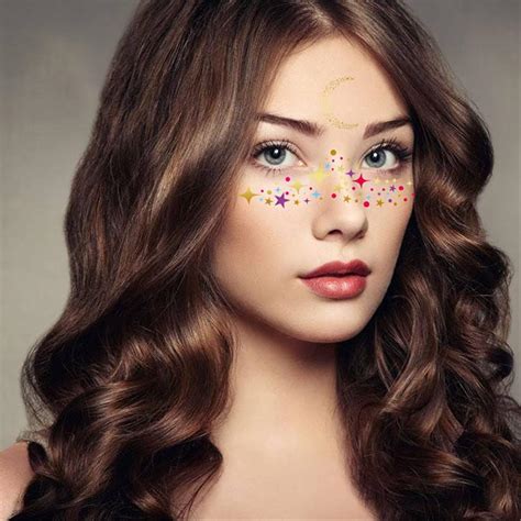 Buy Metal Temporary Tattoo Stickers Face Gold Temporary Transfer Tattoo ...