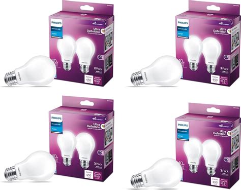 Philips LED A19 Ultra Definition Dimmable Light Bulbs (Daylight 5000K ...