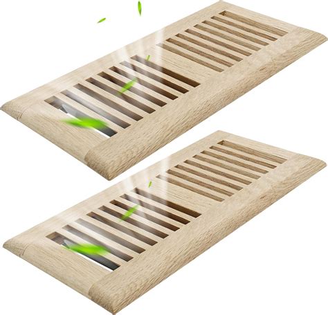 Howeall 2PC 4x10 Inch White Oak Wood Floor Register Vents Cover - Drop ...